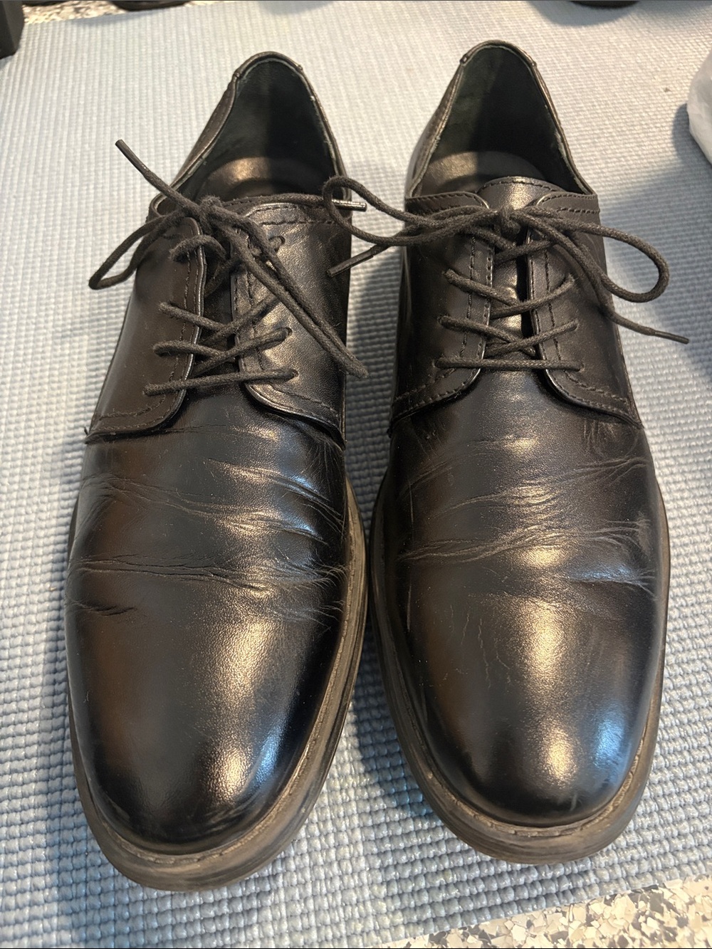 Hush Puppies Black Leather Derby Lace-Up Shoes Bromley